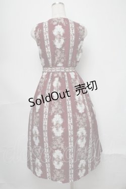 画像2: axes femme / 薔薇ストライプロングワンピース  ワイン S-25-07-31-038-AX-OP-AS-ZS