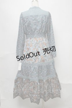 画像2: axes femme NOSTALGIE / 花柄ｘ刺繍スタンドワンピース  グリーン S-25-07-31-042-AX-OP-AS-ZS