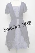 axes femme / タックスリット切り替えワンピース  ブルー S-25-08-01-046-AX-OP-HR-ZI