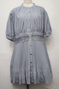 画像1: axes femme / ウエストレースプリーツシャツ  サックス S-25-08-01-047-AX-BL-AS-ZS
