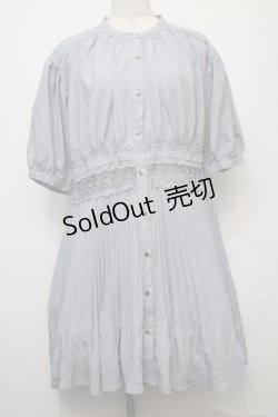 画像1: axes femme / ウエストレースプリーツシャツ  サックス S-25-08-01-047-AX-BL-AS-ZI