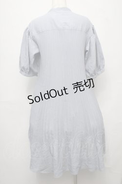 画像2: axes femme / ウエストレースプリーツシャツ  サックス S-25-08-01-047-AX-BL-AS-ZI