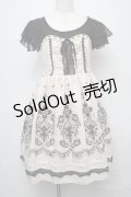axes femme / レース切替パネルフロッキーワンピース  オフ S-25-08-01-050-AX-OP-HR-ZI