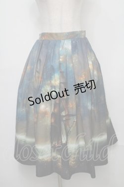 画像1: axes femme / 海賊船柄ロングスカート  ブルー S-25-08-01-055-AX-SK-HR-ZS