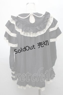 画像2: Hoshibako Works / キャラメルカヌレ クリームフリルブラウス  黒ｘキナリ S-25-08-01-036-LO-BL-HR-ZS
