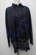 CIVARIZE / 花柄ロングシャツ  黒ｘ青 S-25-08-01-037-GO-BL-HR-ZS