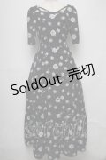 EATME / ROSE PRINTスクエアネックワンピース  黒ｘ白 S-25-08-01-038-LO-OP-HR-ZS