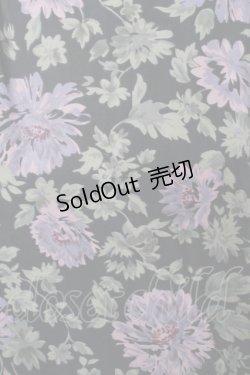 画像3: axes femme / ベロア襟花柄ワンピース  黒x紫 S-25-08-01-040-AX-OP-HR-ZI