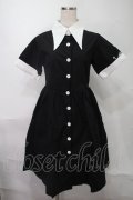 NieR Clothing / バイカラーワンピース  黒ｘ白 S-25-08-02-052-PU-OP-HR-ZS