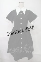 NieR Clothing / バイカラーワンピース  黒ｘ白 S-25-08-02-052-PU-OP-HR-ZS