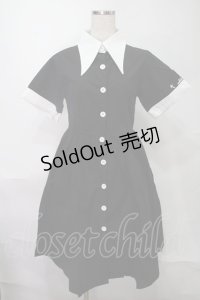 NieR Clothing / バイカラーワンピース  黒ｘ白 S-25-08-02-052-PU-OP-HR-ZS