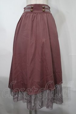 画像1: axes femme / 裾レースハイウエストスカート  ピンク S-25-08-02-053-AX-SK-AS-ZS