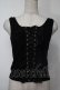 画像1: NieR Clothing / 編み上げリブタンクトップ  黒 S-25-08-02-010-PU-TO-HR-ZS (1)