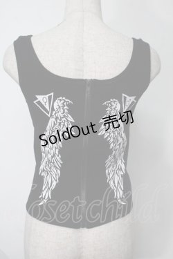 画像2: NieR Clothing / 編み上げリブタンクトップ  黒 S-25-08-02-010-PU-TO-HR-ZS
