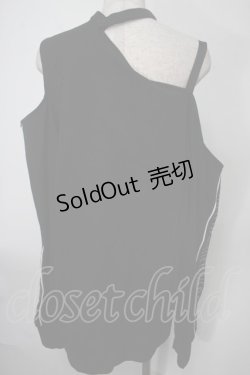 画像2: NieR Clothing / 袖プリントオフショルトップス  黒ｘ白 S-25-08-02-016-PU-TO-HR-ZS