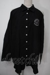 NieR Clothing / 肩出し刺 シャツ  黒 S-25-08-02-017-PU-TO-HR-ZY