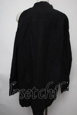 画像2: NieR Clothing / 肩出し刺 シャツ  黒 S-25-08-02-017-PU-TO-HR-ZS