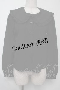 NieR Clothing / フリル襟ブラウス  黒 S-25-08-02-018-PU-BL-HR-ZS