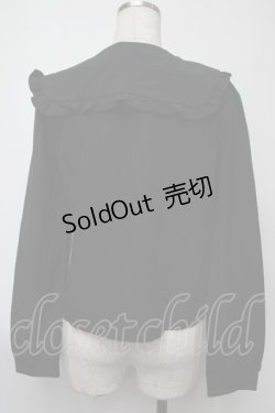 画像2: NieR Clothing / フリル襟ブラウス  黒 S-25-08-02-018-PU-BL-HR-ZS