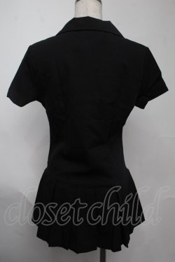 画像2: NieR Clothing / 裾プリーツシャツ  黒 S-25-08-02-020-PU-TO-HR-ZS