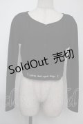 NieR Clothing / ショートリブカーディガン  黒 S-25-08-02-022-PU-TO-HR-ZS