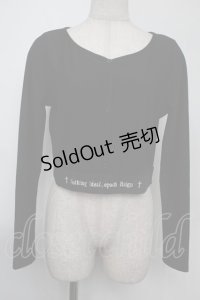 NieR Clothing / ショートリブカーディガン  黒 S-25-08-02-022-PU-TO-HR-ZS