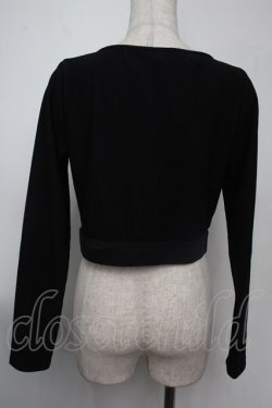 画像2: NieR Clothing / ショートリブカーディガン  黒 S-25-08-02-022-PU-TO-HR-ZS
