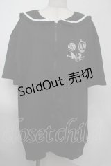 NieR Clothing / セーラー襟パーカー  黒ｘ白 S-25-08-02-023-PU-TO-HR-ZS