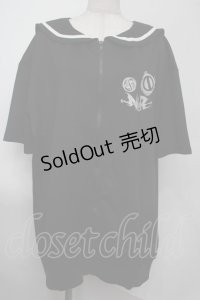 NieR Clothing / セーラー襟パーカー  黒ｘ白 S-25-08-02-023-PU-TO-HR-ZS