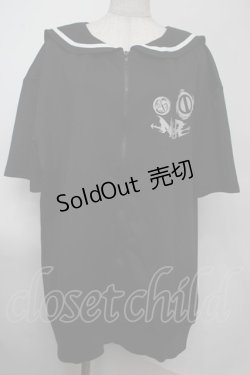 画像1: NieR Clothing / セーラー襟パーカー  黒ｘ白 S-25-08-02-023-PU-TO-HR-ZS