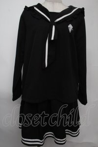 NieR Clothing / セーラー襟セットアップ  黒ｘ白 S-25-08-02-024-PU-OP-HR-ZI