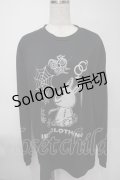 NieR Clothing / プリントロングシャツ  黒 S-25-08-02-026-PU-BL-HR-ZY