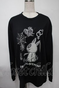 NieR Clothing / プリントロングシャツ  黒 S-25-08-02-026-PU-BL-HR-ZY