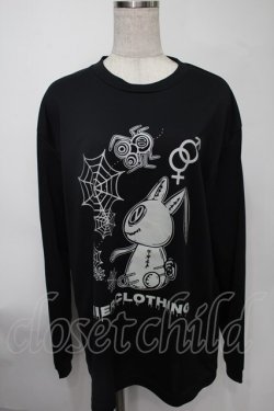 画像1: NieR Clothing / プリントロングシャツ  黒 S-25-08-02-026-PU-BL-HR-ZS