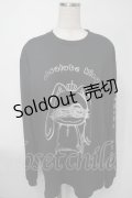 NieR Clothing / プリントロングシャツ  黒 S-25-08-02-027-PU-BL-HR-ZS