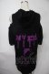 画像2: NieR Clothing / ショルダーカットフード付きカットソー  黒ｘ紫 S-25-08-02-030-PU-TO-HR-ZS (2)