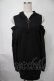 画像1: NieR Clothing / ショルダーカットフード付きカットソー  黒 S-25-08-02-031-PU-TO-HR-ZS (1)