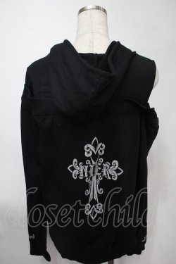 画像2: NieR Clothing / バッククロスプリントプルオーバー  黒 S-25-08-02-032-PU-TO-HR-ZS