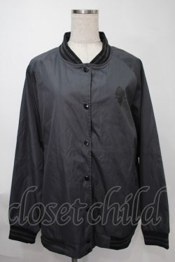 画像1: NieR Clothing / プリントナイロンスタジャン  黒 S-25-08-02-033-PU-JA-HR-ZS