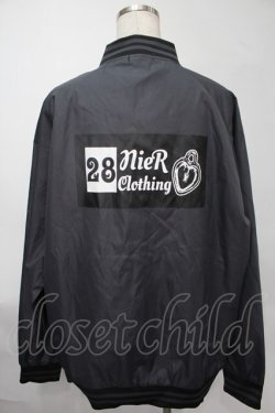 画像2: NieR Clothing / プリントナイロンスタジャン  黒 S-25-08-02-033-PU-JA-HR-ZS