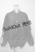 NieR Clothing / プリントナイロンスタジャン  黒 S-25-08-02-034-PU-JA-HR-ZY