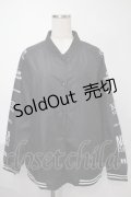 NieR Clothing / プリントナイロンスタジャン  黒 S-25-08-02-035-PU-JA-HR-ZS