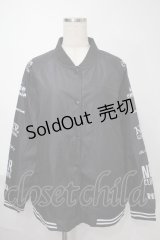 NieR Clothing / プリントナイロンスタジャン  黒 S-25-08-02-035-PU-JA-HR-ZS