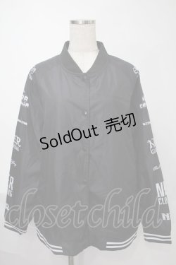 画像1: NieR Clothing / プリントナイロンスタジャン  黒 S-25-08-02-035-PU-JA-HR-ZS