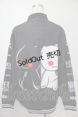 画像2: NieR Clothing / プリントナイロンスタジャン  黒 S-25-08-02-035-PU-JA-HR-ZS