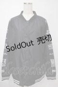 NieR Clothing / プリントナイロンスタジャン  黒 S-25-08-02-036-PU-JA-HR-ZS