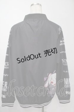 画像2: NieR Clothing / プリントナイロンスタジャン  黒 S-25-08-02-036-PU-JA-HR-ZS