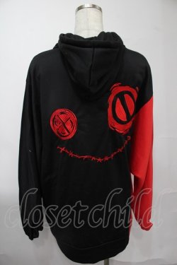 画像2: NieR Clothing / バイカラープルオーバー  黒ｘ赤 S-25-08-02-039-PU-TO-HR-ZS