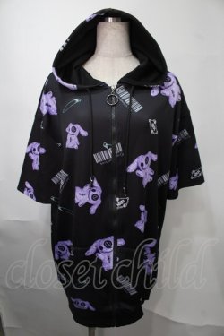 画像1: NieR Clothing / 転写パーカー  黒ｘ紫 S-25-08-02-044-PU-TO-HR-ZS