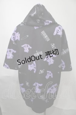 画像2: NieR Clothing / 転写パーカー  黒ｘ紫 S-25-08-02-044-PU-TO-HR-ZS